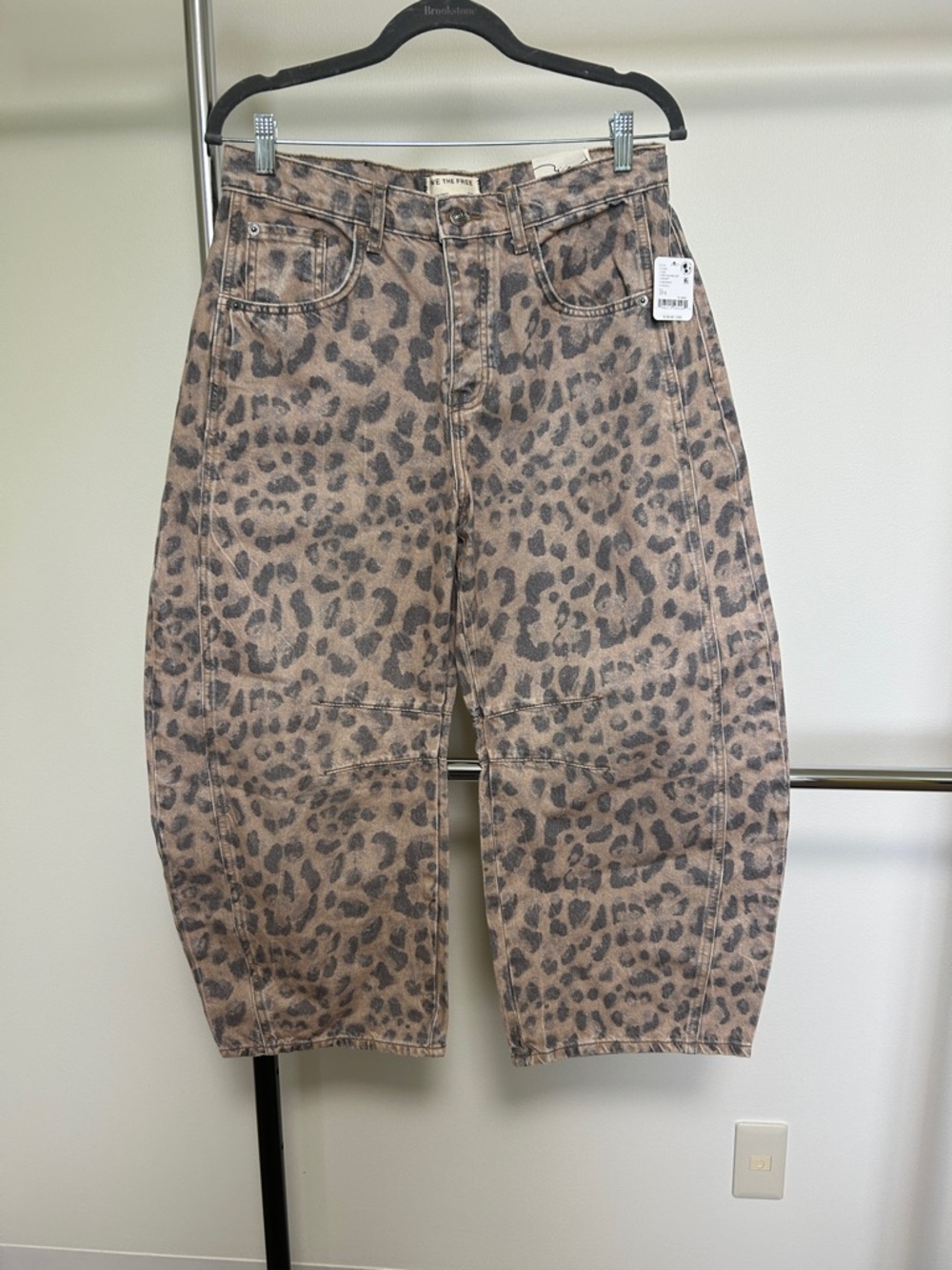 Leopard Print Barrel Jeans